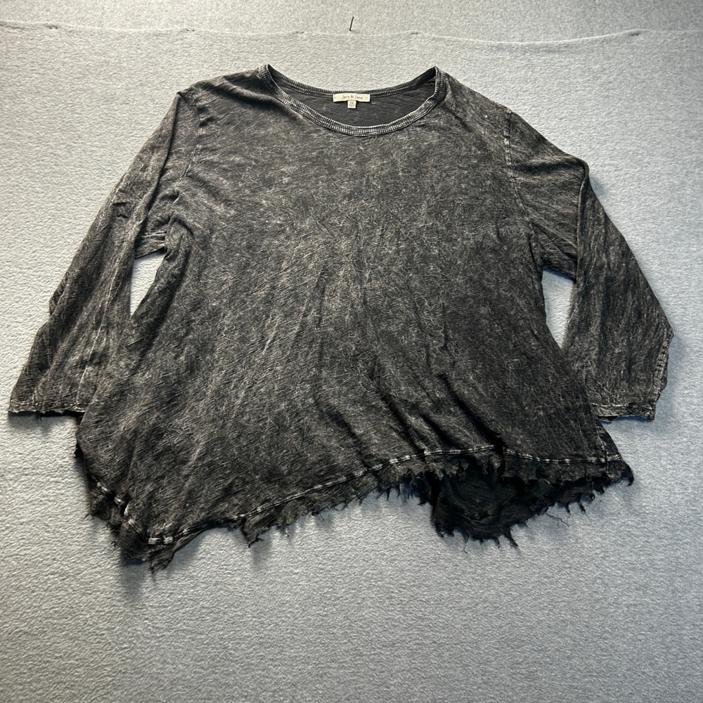 Sharkbite Tunic Boho Lagenlook Artsy Women's 3X Black Mineral Wash Jess & Jane